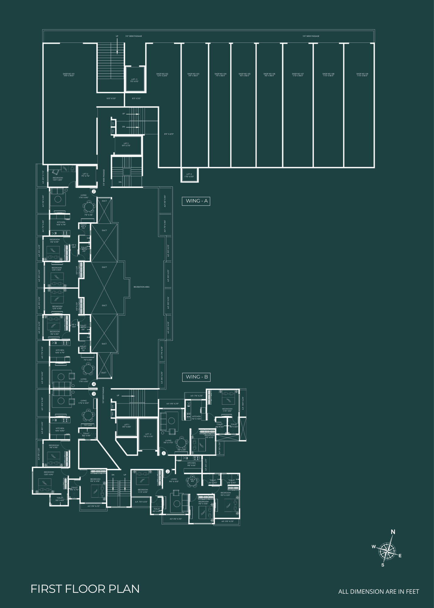 1 BHK floor plan of Nakshatra Prithvi