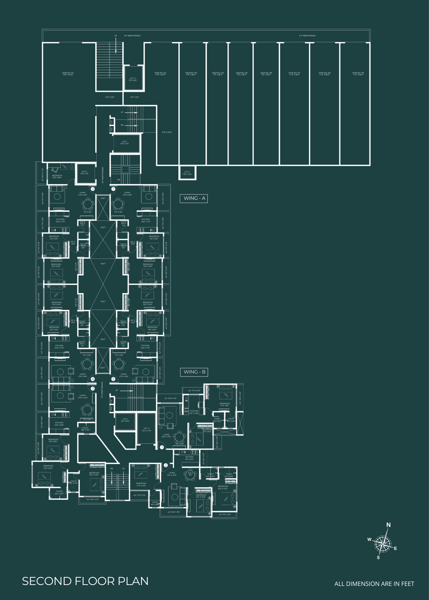 2 BHK floor plan of Nakshatra Prithvi
