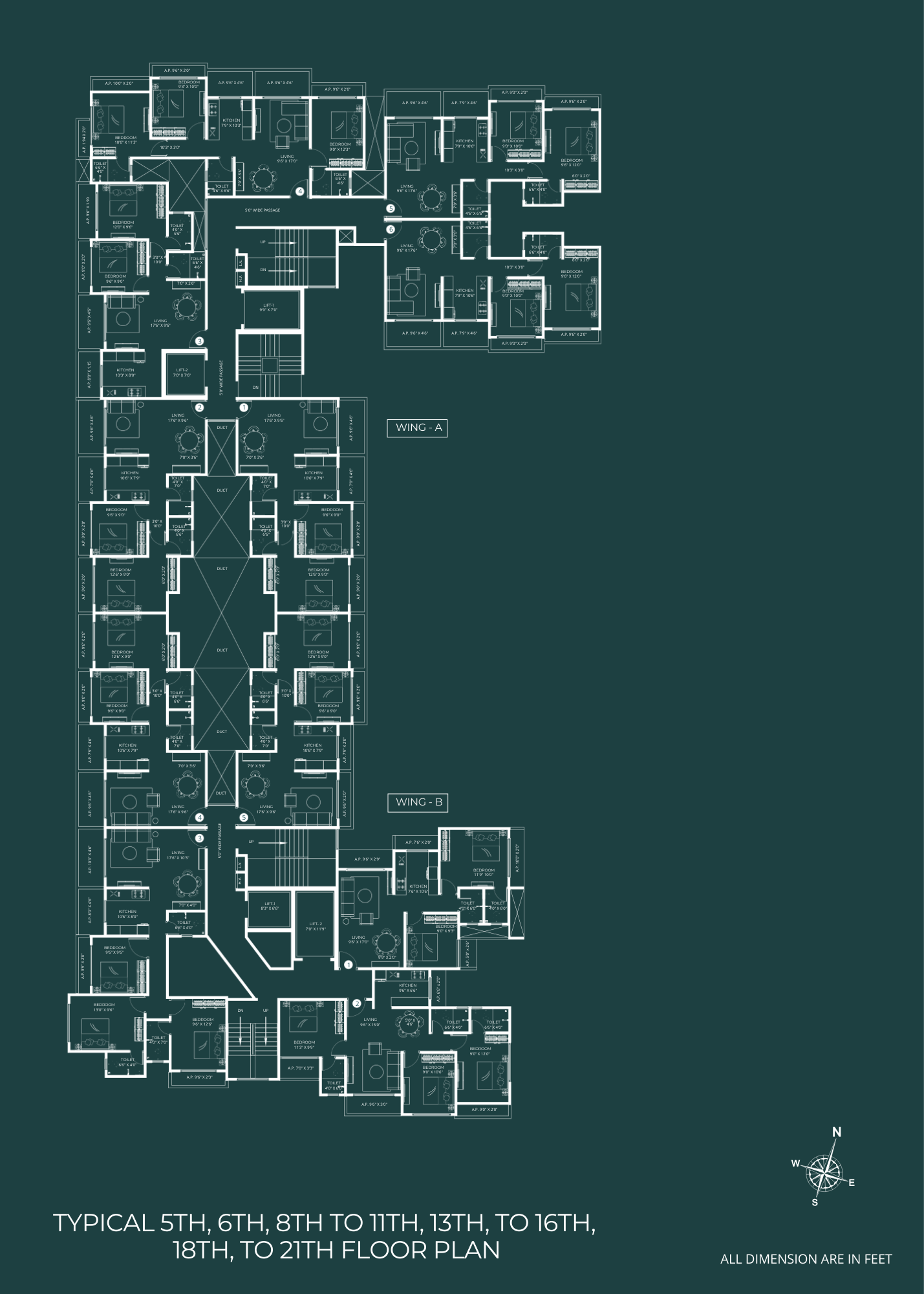 5 BHK floor plan of Nakshatra Prithvi