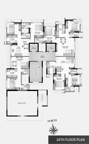 Radhe Shyam Heights 10th Floor Plan