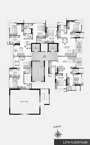 Radhe Shyam Heights 12th Floor Plan
