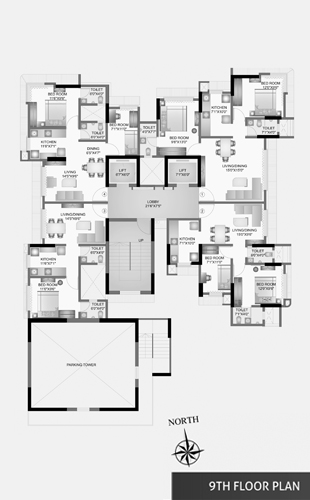 Radhe Shyam Heights 9th Floor Plan